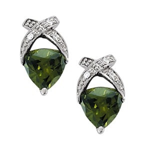 Trillion Round Gemstone Earrings · 0.03 ct tw