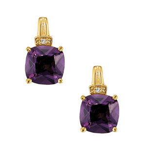 Cushion Square Gemstone Earrings · 0.01 ct tw