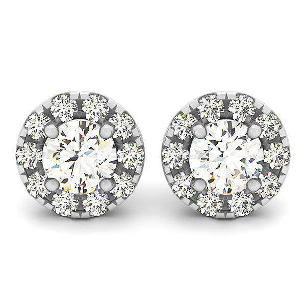 Round Halo Diamond Earrings · 0.28 ct tw