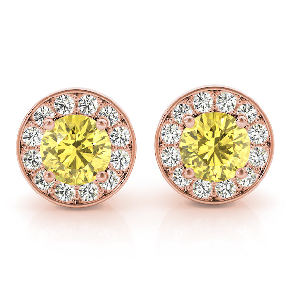 Round Halo Diamond Earrings · 1.92 ct tw