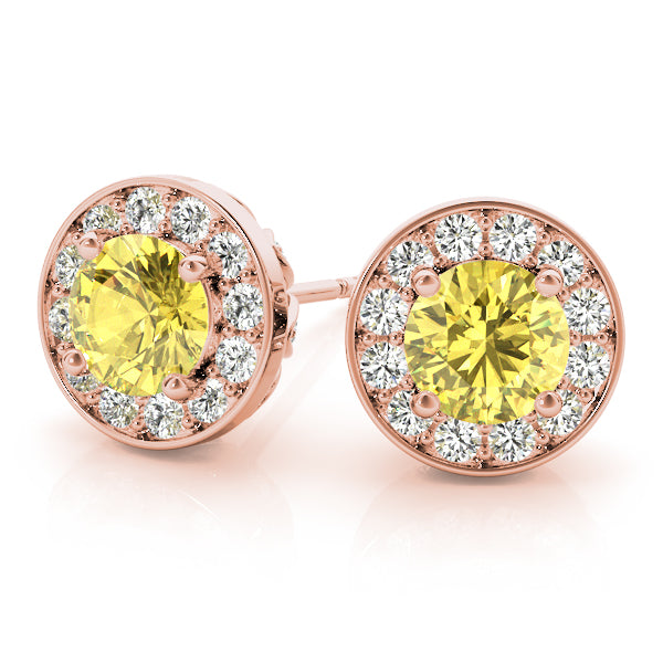 Round Halo Diamond Earrings · 1.92 ct tw