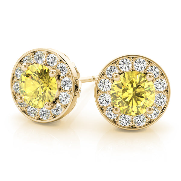 Round Halo Diamond Earrings · 1.92 ct tw