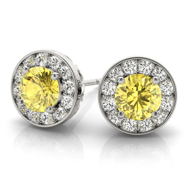 Round Halo Diamond Earrings · 1.39 ct tw