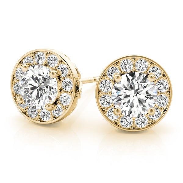Round Halo Diamond Earrings · 0.94 ct tw