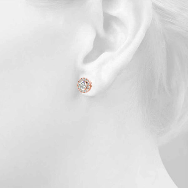 Round Halo Diamond Earrings · 1.92 ct tw