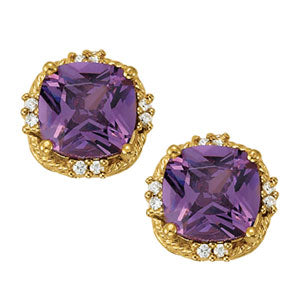 Cushion Square Gemstone Earrings · 0.08 ct tw