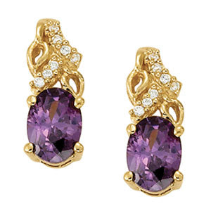 Oval Gemstone Earrings · 0.07 ct tw