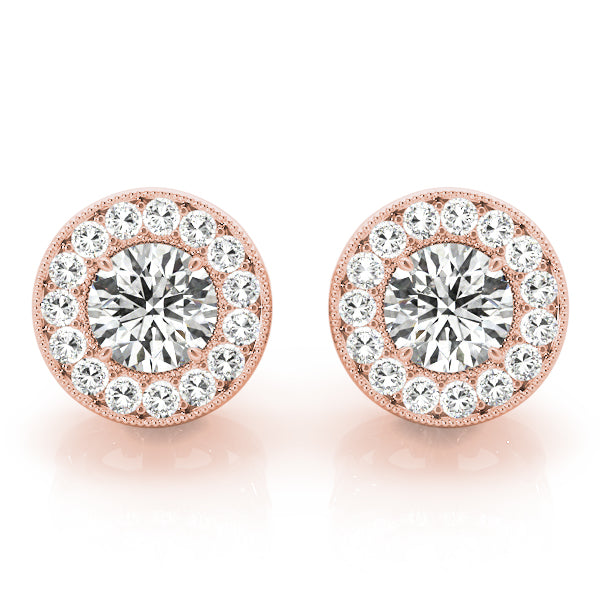 Round Halo Diamond Earrings · 0.76 ct tw