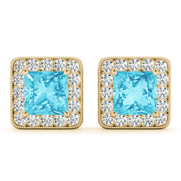 Square Halo Diamond Earrings · 1.82 ct tw