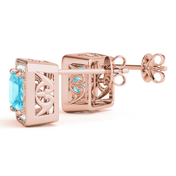 Square Halo Diamond Earrings · 3.10 ct tw