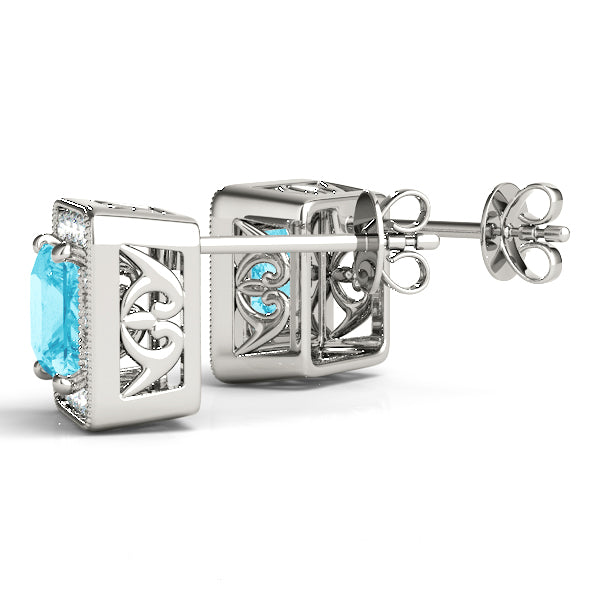 Square Halo Diamond Earrings · 1.82 ct tw