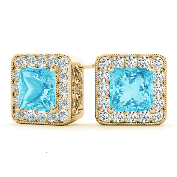 Square Halo Diamond Earrings · 1.82 ct tw