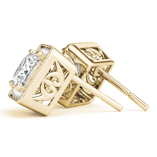 Square Halo Diamond Earrings · 1.82 ct tw