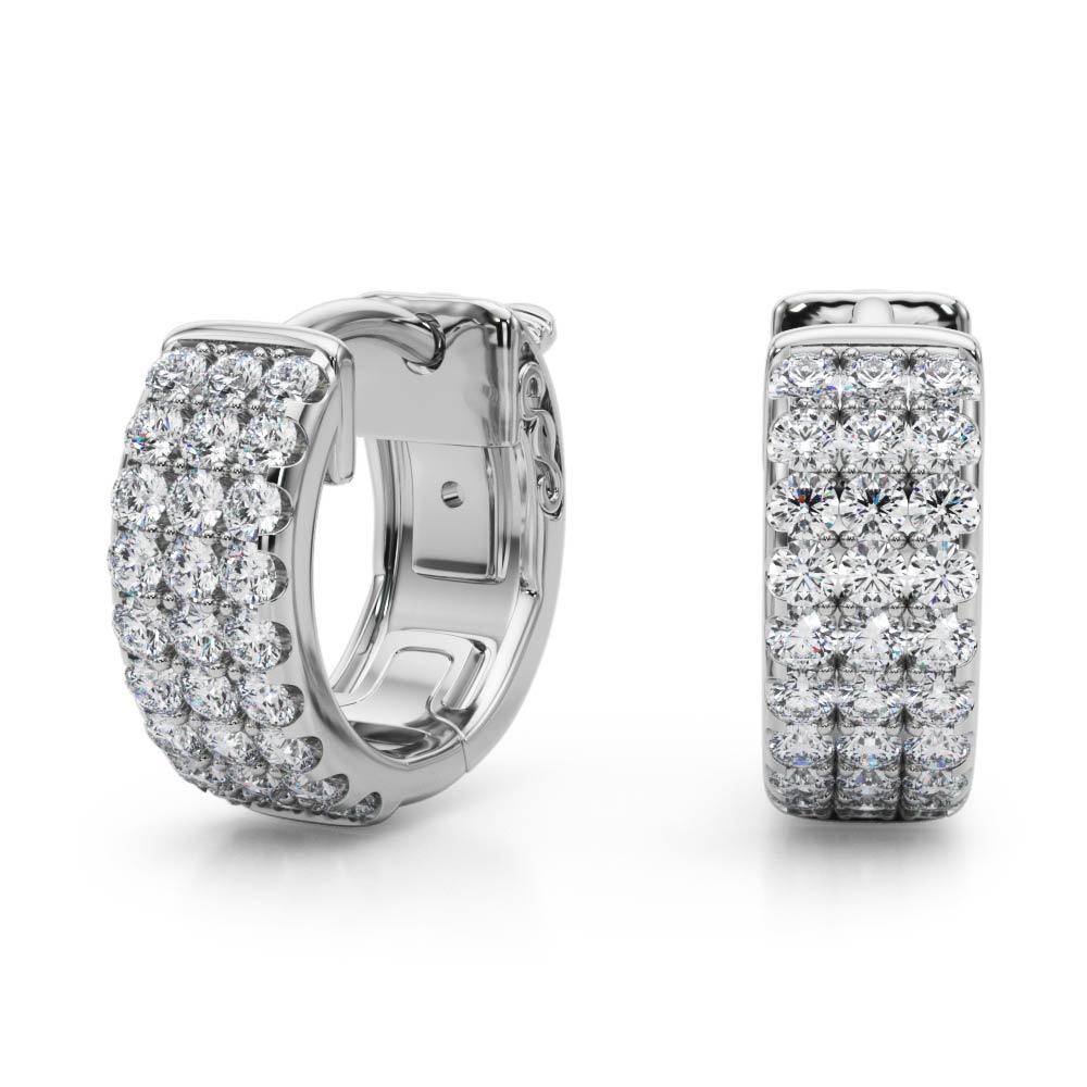 0.5 Inch 3 Row Flat Diamond Hoop · 0.54 ct tw