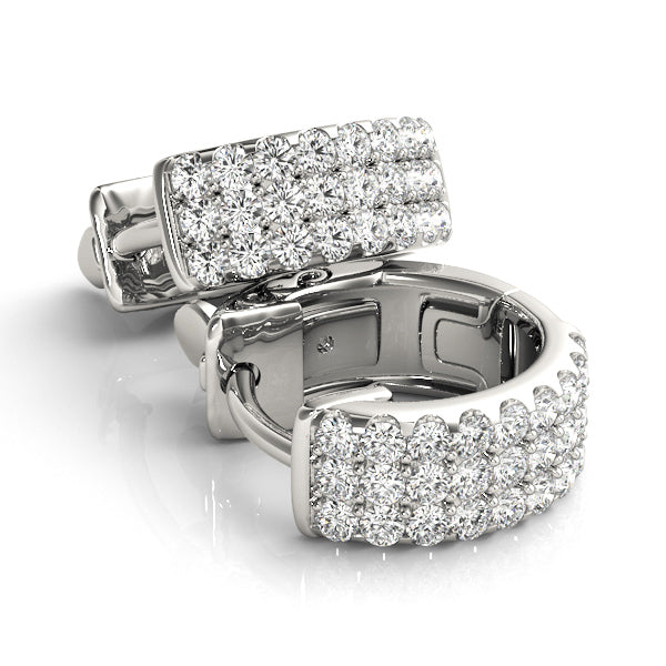 0.5 Inch 3 Row Flat Diamond Hoop · 0.54 ct tw