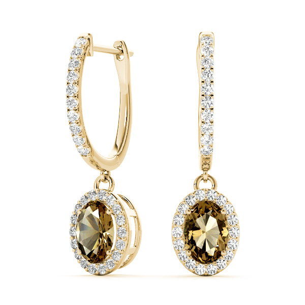 Oval Halo Diamond Earrings · 0.91 ct tw