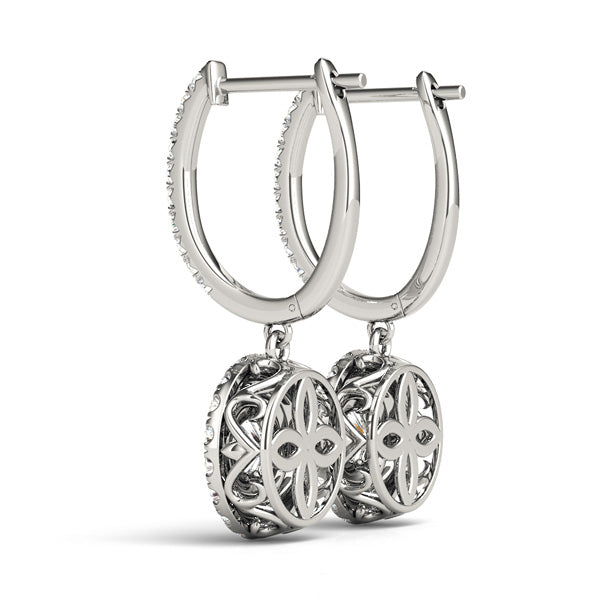 Round Halo Diamond Earrings · 1.05 ct tw