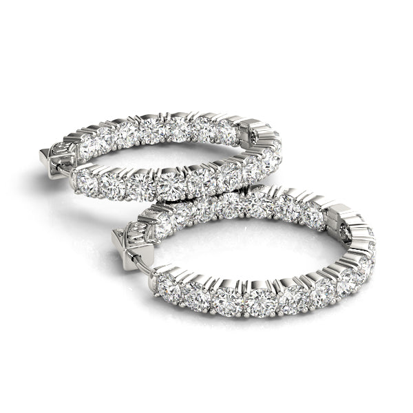 Round 1.6 Inch 4 Prong Diamond Hoop · 9.20 ct tw
