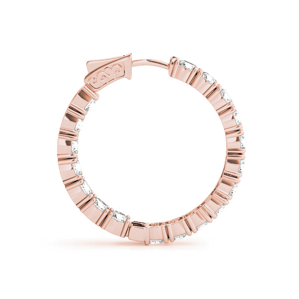 Round 1.2 Inch 4 Prong Diamond Hoop · 6.12 ct tw