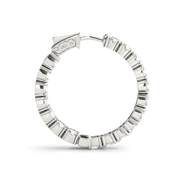 Round 1.2 Inch 4 Prong Diamond Hoop · 6.12 ct tw
