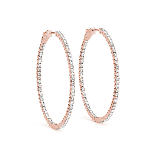 Oval 1.2 Inch 4 Prong Diamond Hoop · 1.38 ct tw