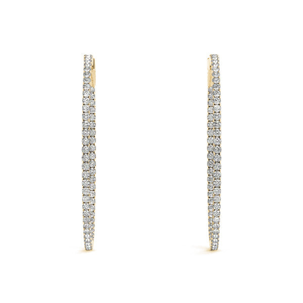 Oval 1.75 Inch 4 Prong Diamond Hoop · 4.90 ct tw