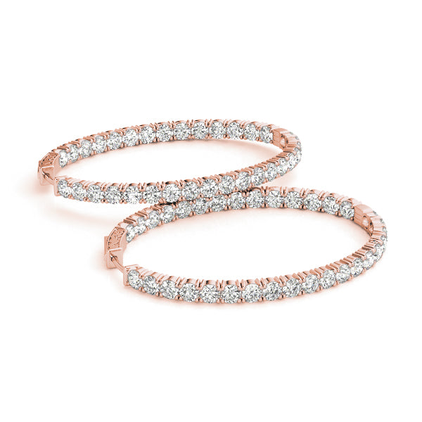 Oval 0.75 Inch 4 Prong Diamond Hoop · 7.00 ct tw