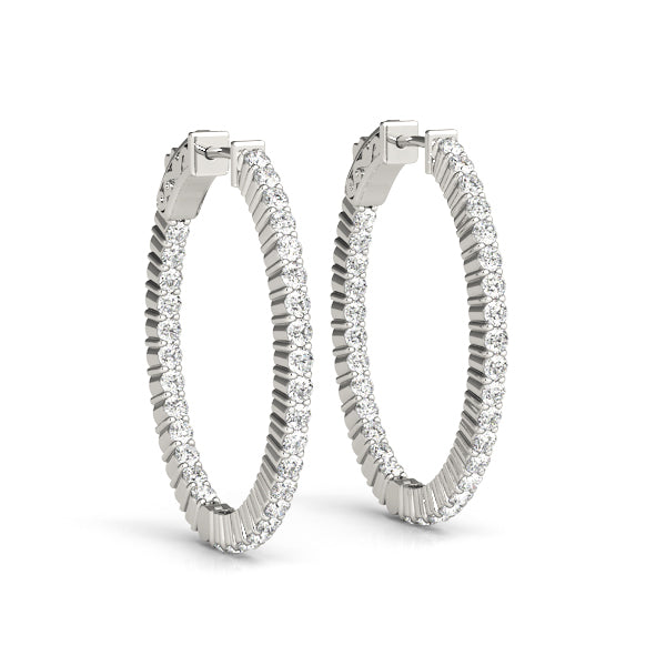 Oval 0.9 Inch 2 Prong Diamond Hoop · 4.50 ct tw