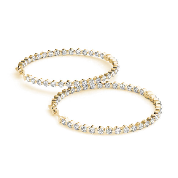 Round 1.5 Inch 1 Prong Diamond Hoop · 6.80 ct tw