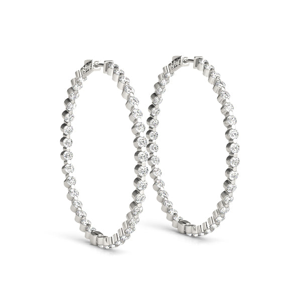 Round 2 Inch 1 Prong Diamond Hoop · 10.00 ct tw