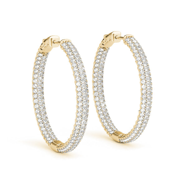 Round 1 Inch 3 Row Pave Diamond Hoop · 2.22 ct tw