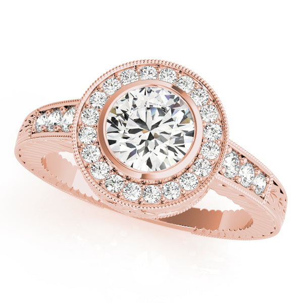 Round Halo Diamond Engagement Ring · 0.80 ct tw