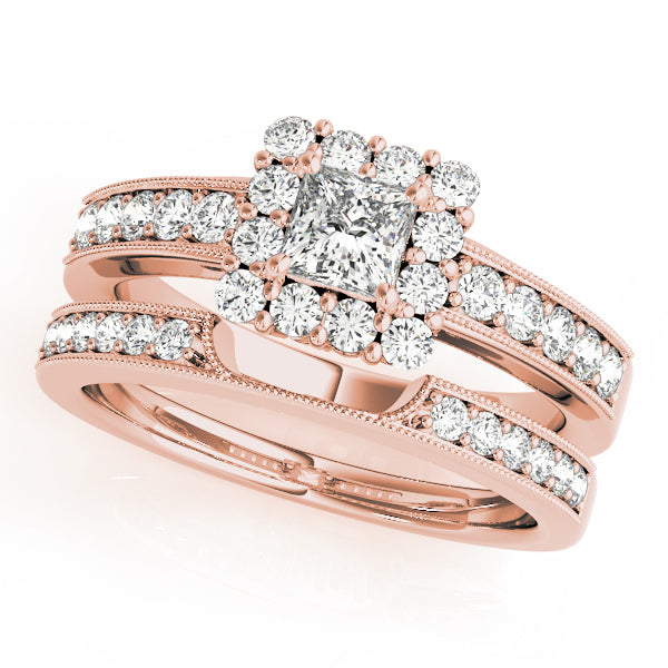 Square Halo & Cushion Diamond Engagement Ring · 0.90 ct tw