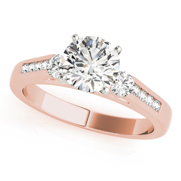 Round Three-Stone Diamond Engagement Ring · 0.44 ct tw