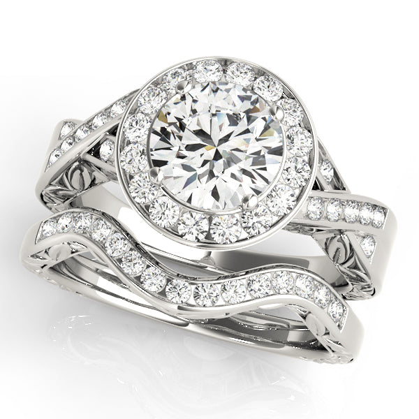 Round Halo Diamond Engagement Ring · 1.71 ct tw