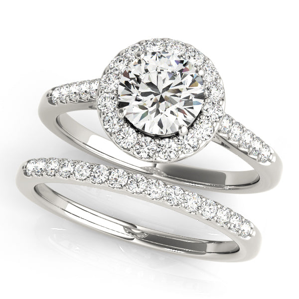 Round Halo Diamond Engagement Ring · 0.72 ct tw