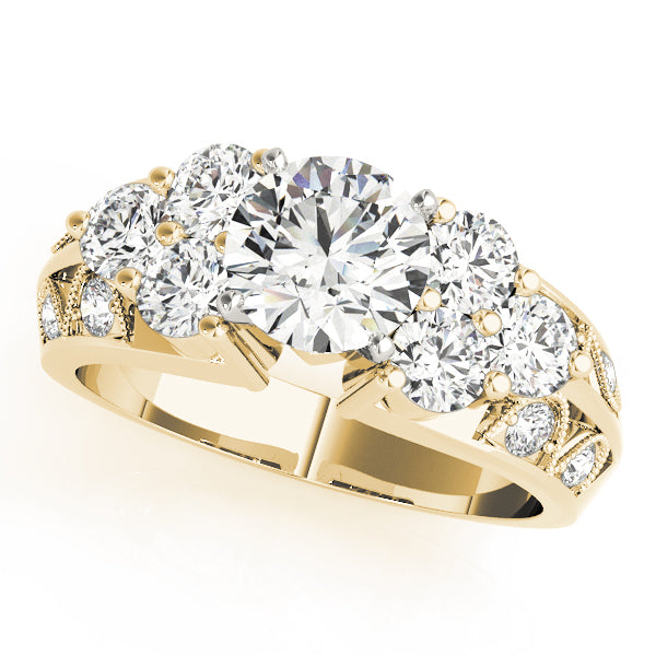 Cluster Sides Diamond Engagement Ring · 1.02 ct tw