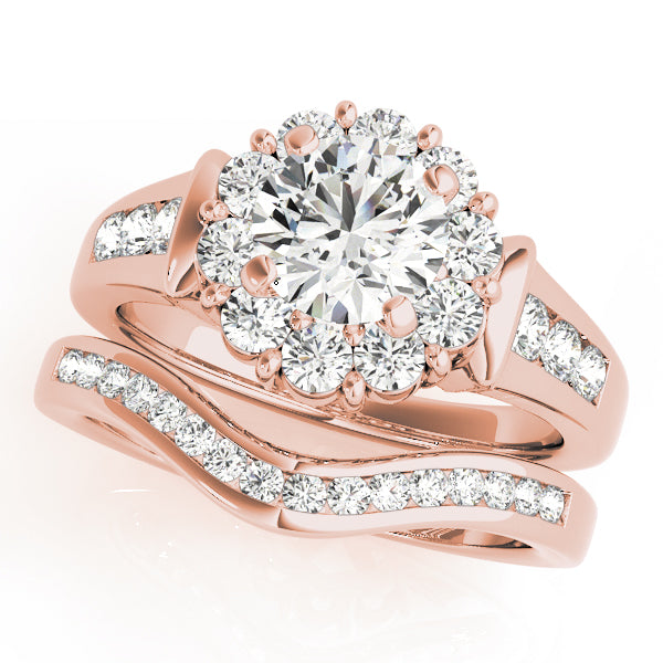 Round Halo Diamond Engagement Ring · 0.74 ct tw