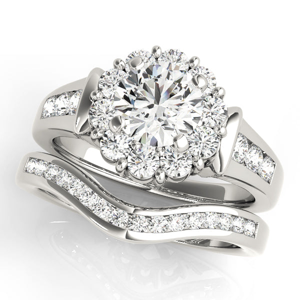Round Halo Diamond Engagement Ring · 0.74 ct tw