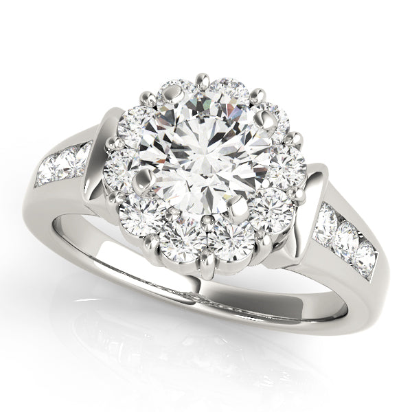 Round Halo Diamond Engagement Ring · 0.74 ct tw