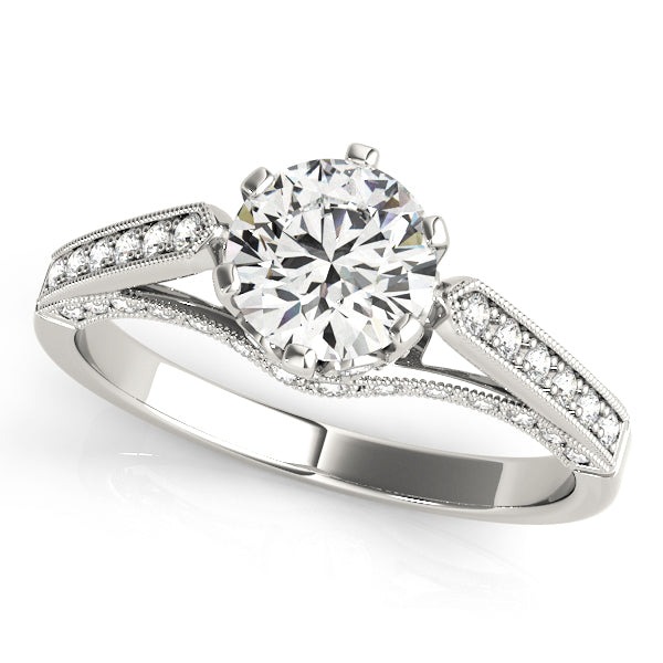 Round Single Row Prong Set Diamond Engagement Ring · 1.10 ct tw