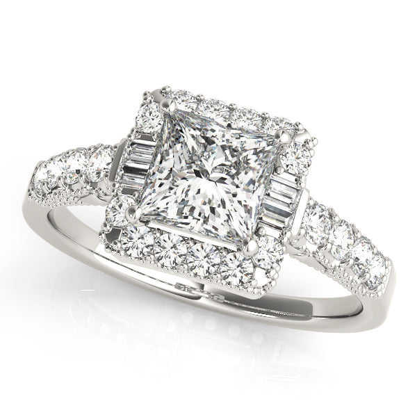 Square Halo & Cushion Diamond Engagement Ring · 1.84 ct tw