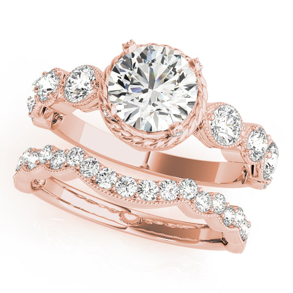 Round Cluster Sides Diamond Engagement Ring · 1.56 ct tw