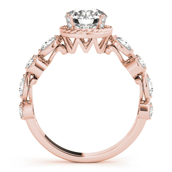 Round Cluster Sides Diamond Engagement Ring · 1.56 ct tw