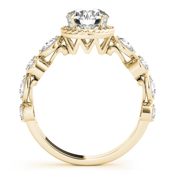 Round Cluster Sides Diamond Engagement Ring · 1.56 ct tw