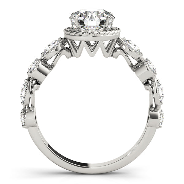 Round Cluster Sides Diamond Engagement Ring · 1.56 ct tw