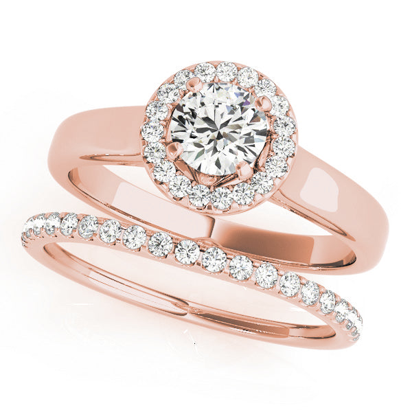 Round Halo Diamond Engagement Ring · 0.10 ct tw