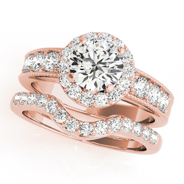 Round Halo Diamond Engagement Ring · 0.70 ct tw