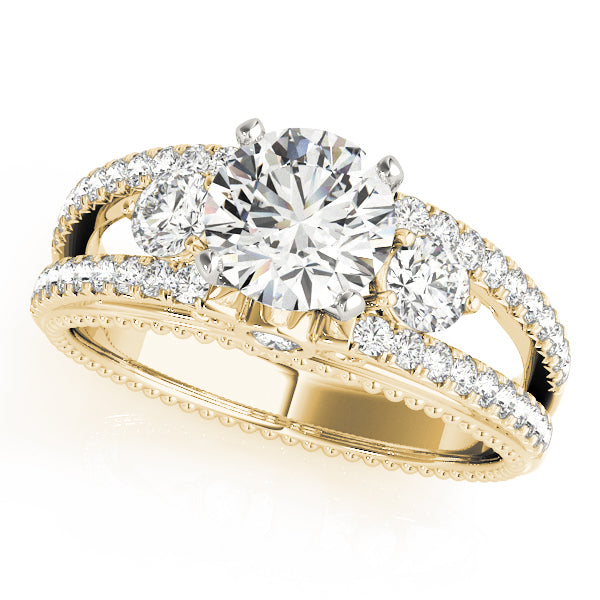 Round Three-Stone Diamond Engagement Ring · 0.51 ct tw