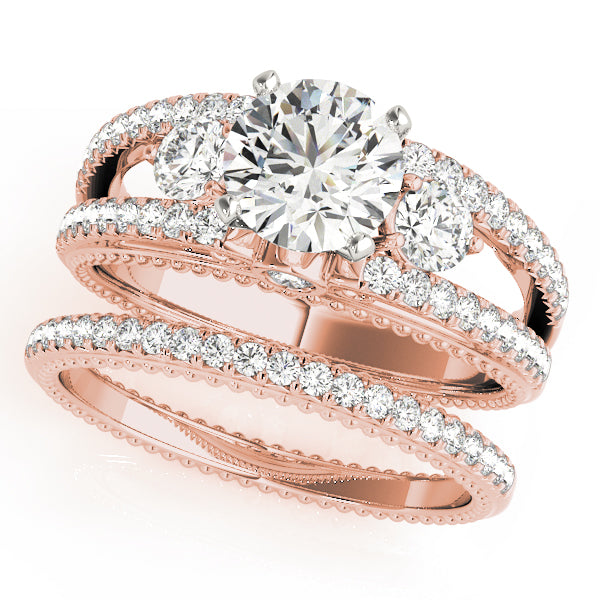Round Three-Stone Diamond Engagement Ring · 0.51 ct tw